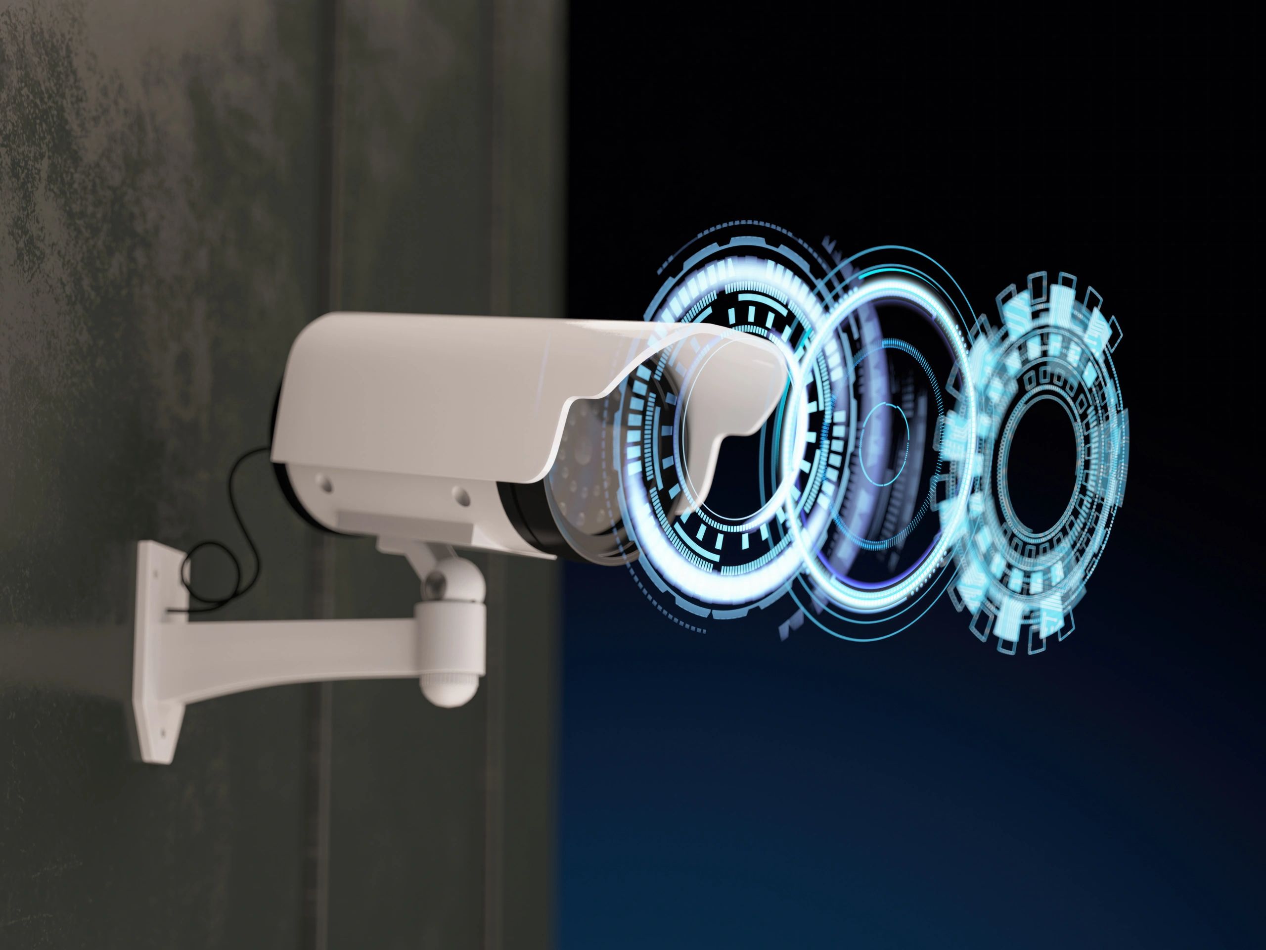 Security camera with digital HUD