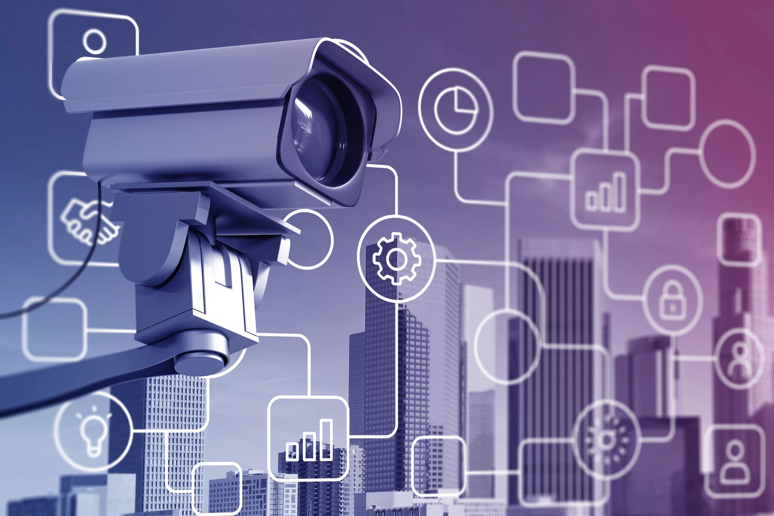 Networked surveillance camera with digital overlay
